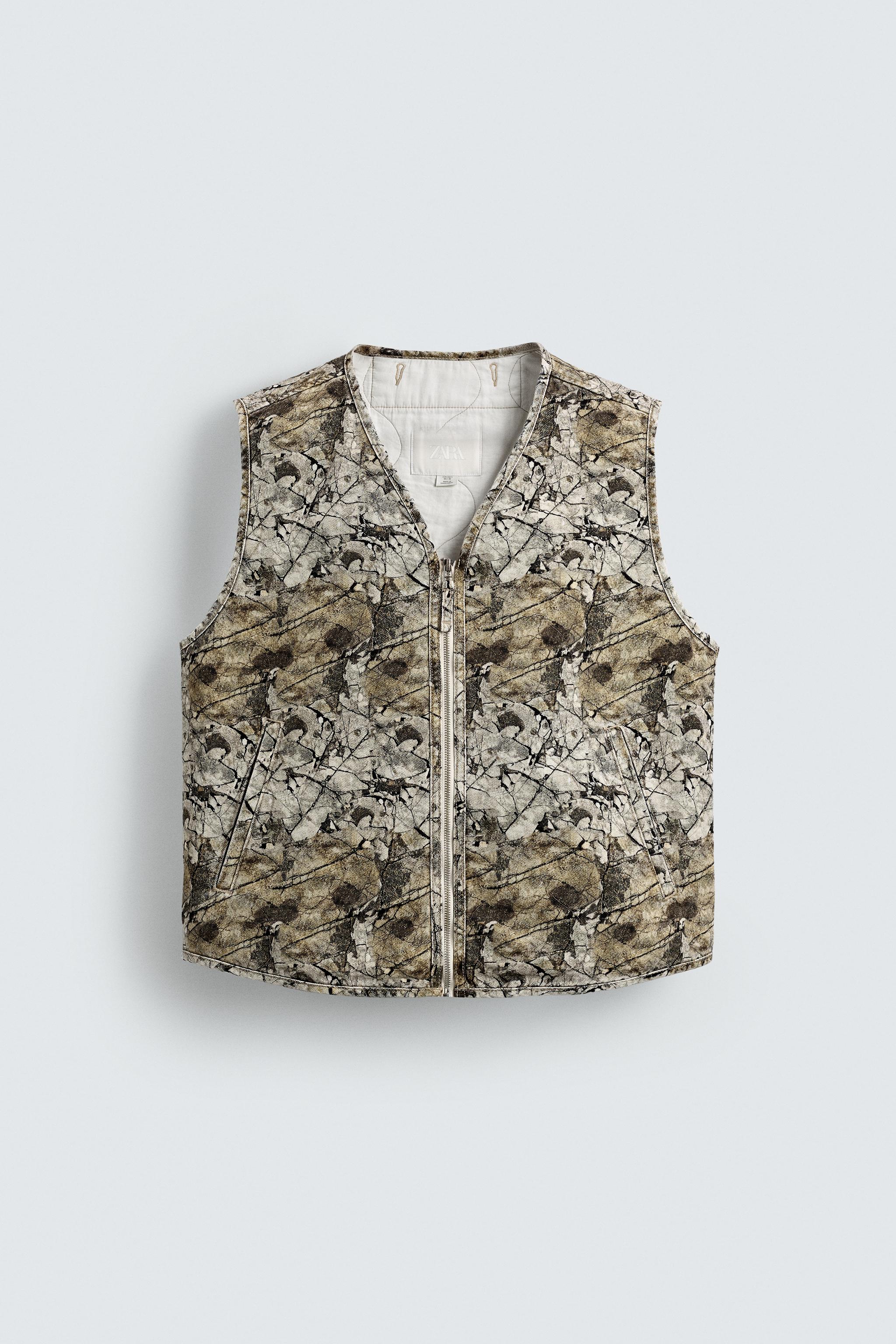 ABSTRACT PRINT QUILTED VEST